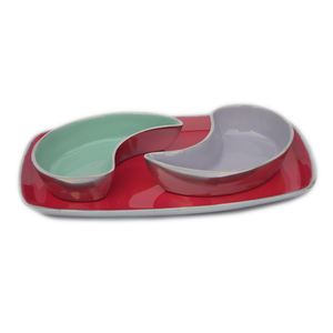 Juego de dos tazones combinados de colores para decoración del hogar, vajilla, tazón de servicio de diseño brillante con diseño de acabado esmaltado - Product Image 4