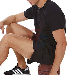 กางเกงขาสั้นผ้าไนลอนโพลีเอสเตอร์สำหรับผู้ชายสีดำสำหรับใส่ออกกำลังกายออกกำลังกายเล่นกีฬาวิ่งในยิม - Product Image 4