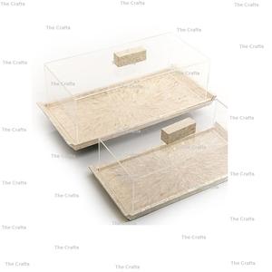 Plateau de service en métal doré avec couvercle en acrylique, différentes tailles, accessoires d'hôtel, plateau de service à Dessert - Product Image 2