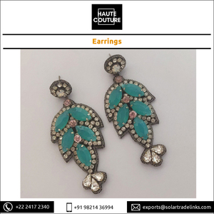 Énorme Demande Opale Marquis Pierres Fait Classique Style Main Brodé À La Main Turquoise Boucles D'oreilles pour les Femmes - Product Image 3