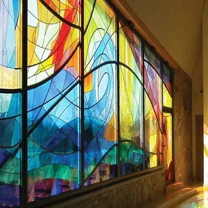 Macchiato vetro temperato 6 millimetri 8 millimetri 10 millimetri 12 millimetri in ceramica digitale stampata vernice lastre di vetro temperato per la chiesa parete decorazione del tetto