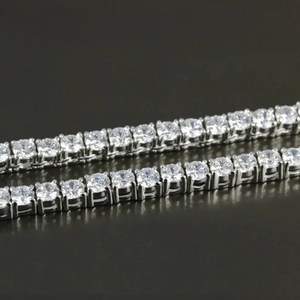 Elegante Cadena de Tenis Bling de Plata de Ley 925 con Baño de Rodio y Diamantes CVD Cultivados en Laboratorio de 2MM, de 16 Pulgadas, Personalizada para Fiesta - Product Image 2