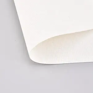Fashionable ivory white pvc roller blind blackout rope fire retardant sun screen fabric for window