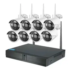 Pabrikan Kamera Keamanan Video Kit NVR 2.0MP Saluran 8CH Nirkabel Wifi Kamera Tahan Air Dalam dan Luar Ruangan Sistem CCTV