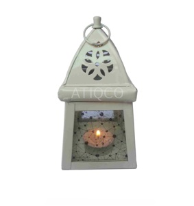 Wholesale Atiqco Black Iron Lantern with Green Leaves Design Model 789048 for Weddings Decorations - Product Image 6