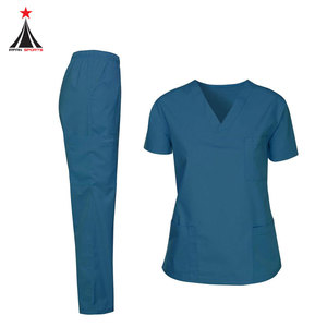 Uniforme elástico bueno y cómodo Hospital Completo alrededor de cierre elástico Conjunto de uniforme de hospital enfermera de limpieza - Product Image 2