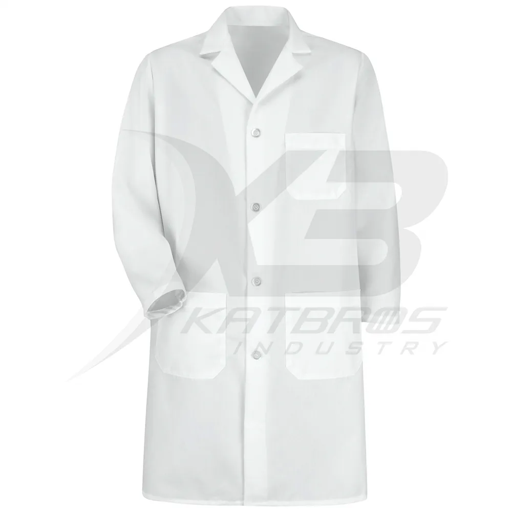 Hot Sale Custom Design Wholesale Men's Exterior Pocket Lab Coat Latest Design High Quality Lab Coats for Men