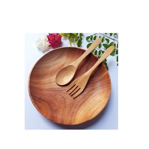 Plato para servir de madera maciza natural ecológico, Apto para lavavajillas, platos rectangulares para fiestas con tenedor, cuchara para restaurantes a la venta. - Product Image 1