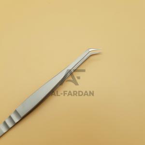 Pinzas para pestañas de bota delgada de 45 grados, nueva impresión DIY, Etiqueta Privada, extensión de pestañas de acero inoxidable sólido con chorro de arena puntiaguda - Product Image 4