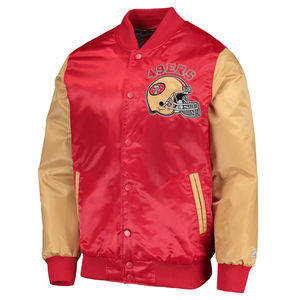Chaqueta de satén de béisbol OEM Estilo universitario vintage con logotipo de béisbol y equipo bordado Bomber de moda unisex Pedido a granel al por mayor - Product Image 4