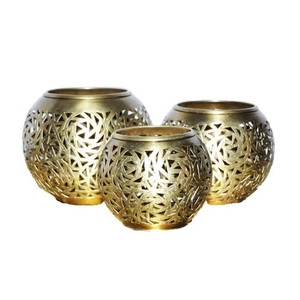 Bougeoir en gros fait à la main élégant moderne décoratif or et noir cabane conçu antique bougeoirs votifs - Product Image 3