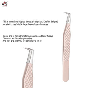 Pinzas de pestañas de acero inoxidable sostenibles recubiertas de melocotón ligero de alta calidad herramienta de belleza para extensiones de pestañas Mega volumen puntiagudas - Product Image 6