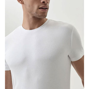 T-shirt personnalisé en bambou biologique pour hommes, vêtement résistant, disponible en plusieurs tailles, blanc ou noir, livraison directe, 2022 - Product Image 5