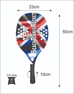 Raquetas de Tenis Playa y Pádel Hechas a Medida con Cara 100% de Fibra de Vidrio, Empuñadura de Fibra de Carbono, Peso 320-340g, Logotipos/Colores Personalizados - Product Image 3