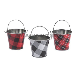 Buffalo Check Black & White Metal Planters & Container Flower <b>Pots</b> Home/Garden Decor Floor Planters <b>Table</b> Planter Plants Holder - Product Image 3