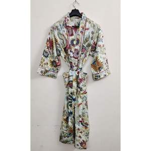 100% Pure Cotton Indian Kimono Ethnic Dress Beautiful Floral Print & Color New Stylish Kimono Party Wear Beach Wear Dress - Product Image 4