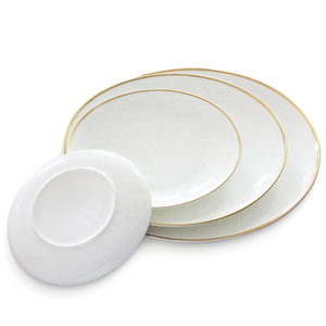 Juego de Platos de Cerámica, Platos para Cena, <span class=keywords><strong>Vajilla</strong></span> de Porcelana <span class=keywords><strong>Fina</strong></span> al por Mayor, Juego de <span class=keywords><strong>Vajilla</strong></span> de Porcelana de Alta Calidad con Borde Dorado - Product Image 3