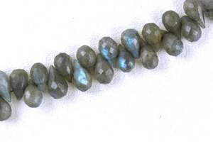 Pierres précieuses en Labradorite naturelle de 9 pouces de Long, perles de Briolette à facettes en forme de goutte d'eau, véritable feu bleu - Product Image 4