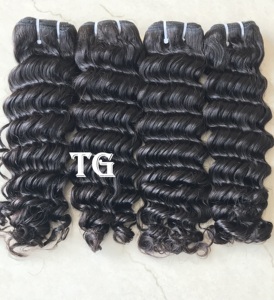 100% Top Premium Quality Indian Temple Virgin 16 ''Deep Wave Bundles Extensión Cutícula alineada Donante único HD 12 Direct Indian - Product Image 6