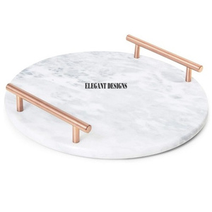 Haute qualité nouveau Design marbre plateau de service vente chaude décoratif plateau de service bon marché Vintage marbre plat de service - Product Image 3