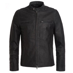 Vestes en cuir de moto de haute qualité, vestes de moto classiques, vestes en cuir sur mesure, design slim fit, couleur unie - Product Image 4
