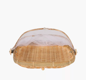 ฝาครอบอาหารตาข่ายไม้ไผ่แบบยั่งยืนอุปกรณ์แต่งบ้านที่เป็นมิตรต่อสิ่งแวดล้อมผลิตในเวียดนาม - Product Image 4