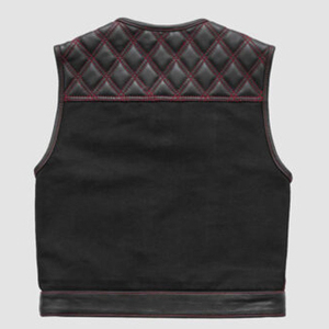 เสื้อกั๊กนักขี่จักรยานหนังแท้คุณภาพสูง,เสื้อกั๊กมอเตอร์ไซค์ทำจากหนังหนาเสื้อกั๊กมอเตอร์ไซค์หนัง - Product Image 5