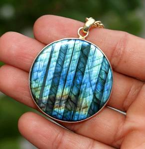 Pendentif rond en verre à la mode, plateaux, collier, dragon, labradorite, labradorite, anneau découpé, lampe led suspendue moderne - Product Image 4