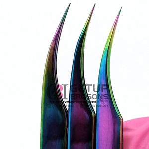Pince à épiler professionnelle d'extension de cils Plasma arc-en-ciel complet d'isolation de meilleure conception outil de beauté en acier inoxydable de Logo personnalisé - Product Image 1