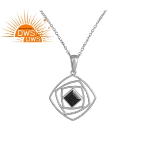 Labyrinthe — pendentif en argent Sterling pour fille, fabrication de bijoux avec pierres précieuses d'illusion, - Product Image 1