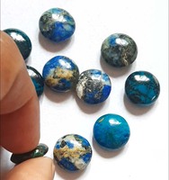 Perles rondes lisses en pierre naturelle Larimar de qualité supérieure, certifiées IGI, modèle HRMC 7019 HARI OM CREATIONS pour collier