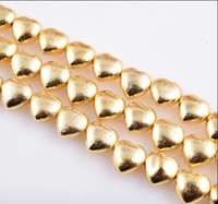 Gold Plated Brushed Heart Shape Bead