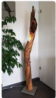 Lampe de table extensible en bois massif style bois flotté moderne avec bol décoratif pour salon, villa, salle à manger, hôtel, décoration intérieure - Vente en gros