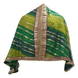 Jaipuri Cotton Dupatta with Lace - Product Image 1