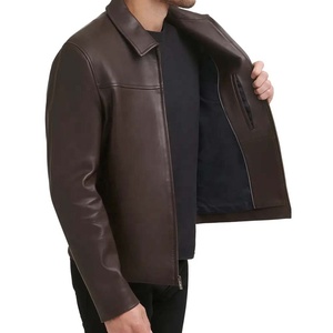 Chaqueta de Motocicleta de Cuero Genuino Suave Marrón para Hombre y Mujer, Diseño Personalizado con Logotipo, Precio de Fábrica PIHA SPORTS - Product Image 3