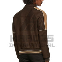 Veste universitaire pour homme en toile de laine à col montant, séchage rapide, respirante, vente en gros, personnalisable