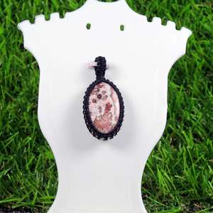 ธรรมชาติ Leopard Skin Jasper อัญมณีด้ายสร้อยคอ Handmade ของขวัญสร้อยคอจี้ - Product Image 2