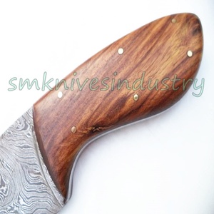 7นิ้วมือที่กำหนดเองทำดามัสกัสใบมีดไม้ธรรมชาติจับมีดถลอกหนัง (Smk1288) - Product Image 5