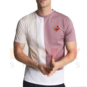 Camiseta Casual de Algodón Sólido para Hombre con Logotipo Personalizado, Impresión en Serigrafía, Diseño de Dos Tonos, Verano - Product Image 1