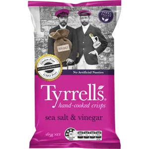 בריא Tyrrells ים מלח & סיידר חומץ חטיפי תפוחי אדמה שבבי 165g