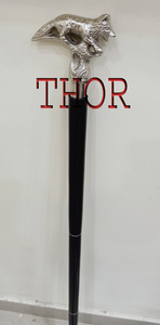 Bastón de Madera Negro con Mango de Plata Estilo Clásico, Bastón Plegable Sólido Antideslizante - Product Image 2