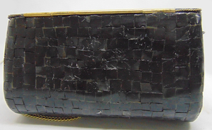 Sac à main bohème fait main en mosaïque de pierre noire antique avec chaîne - Product Image 5