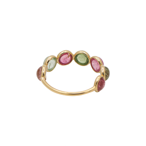 Gema de turmalina multicolor Natural de alta calidad, anillos hechos a mano de oro amarillo sólido de 18k, joyería para venta al por mayor - Product Image 4