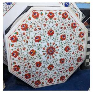 Tops de mesa con incrustaciones de piedra blanca - Product Image 1