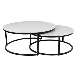 Tables basses gigognes contemporaines et élégantes Tables décoratives polyvalentes de salon au design moderne Espaces bas Lot de 2 - Product Image 1
