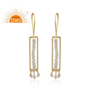 Pendientes de plata de ley 925 con piedra de luna de arcoíris Natural, joyería colgante para mujeres - Product Image 3