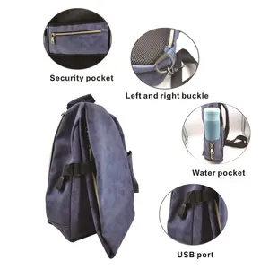 फैशन विंटेज सिमुलेशन चमड़े आदमी एकल पट्टा वापस बैग छाती गोफन बैग एकल कंधे दूत बैग