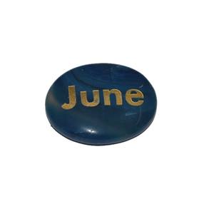 Ónix azul ovalado junio grabado piedras | Curación personalizado grabado piedras - Product Image 1