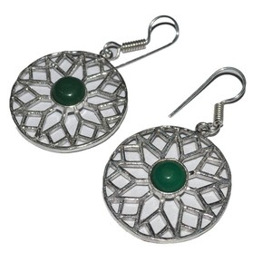 Grossiste de Vert Onyx Ronde Cab Earing: Vert Onyx Ronde Cab Earing Pour Vente - Product Image 1