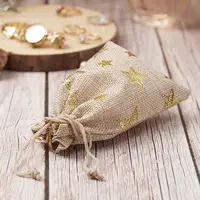 Borsa con coulisse in juta semplice produttore cinese mussola organica borsa con coulisse in juta di lino con Logo personalizzato naturale per caffè regalo